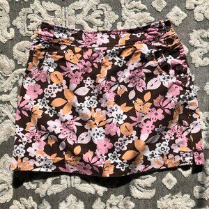 Sonoma Life & style, women’s skort, 100% Cotton,Brown, White, Pink & Peach, Sz 6